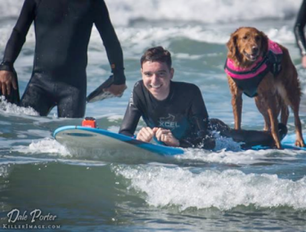 Un chien surfeur réalise le rêve d’un enfant malade
